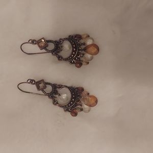 Chandelier bronze jeweled earrings
